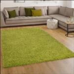 Shaggy Hochflor Langflor Teppich Sky Einfarbig in Grün 70x250 cm - Paco Home