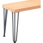 Sitzbank Esszimmer Holzbank 30x120x47 cm, Möbelfüße Creative Anthrazit / Natur, LSB-01-A-002-120-7016Cr - Lamo Manufaktur