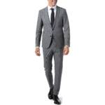 Strellson Herren Anzug grau meliert Slim Fit