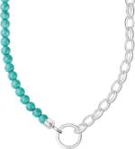 THOMAS SABO Charm-Kette mit blauen Perlen, KE2188-404-17-L45V, mit Türkis-Imitat