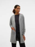 Vero Moda Cardigan Damen Cardigan lange Strickjacke loose fit 7943 in Grau-3