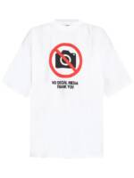 Vetements - T-Shirt "No Social Media" White - Größe L - weiß