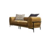 Xlmoebel Sofa Zwei-Plätzen Sofa 2-Sitz Modern Gelb Kunstleder Couch Stil, 1 Teile, Hergestellt In Europa