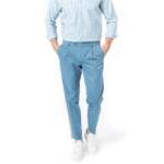 bugatti Herren Bundfaltenhose blau Baumwolle