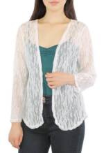 dy_mode Cardigan Damen Cardigan in Spitzenmuster Langarm Sommer Jacke Durchsichtig in Unifarbe