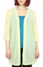 dy_mode Cardigan Damen Sommer Cardigan Transparente Strickjacke Sommerjacke Offen in Unifarbe, Durchsichtig