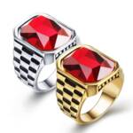 roter Edelstein Trend Ornaments Titan Man Ma'am Ring Ring