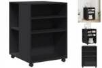 vidaXL Aktenschrank Büroschrank Rollschrank Beistelltisch mit Rollen Schwarz 55x60x78 cm H