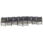 vidaXL Loungesofa 8-tlg. Garten-Lounge-Set mit Kissen Anthrazit Poly Rattan, 1 Teile