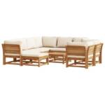 vidaXL Sofaelement 10-tlg. Garten-Lounge-Set mit Kissen Massivholz Akazie (1 St)