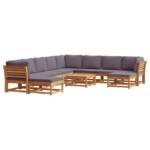 vidaXL Sofaelement 11-tlg. Garten-Lounge-Set mit Kissen Massivholz Akazie (1 St)