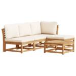 vidaXL Sofaelement 5-tlg. Garten-Lounge-Set mit Kissen Massivholz Akazie (1 St)