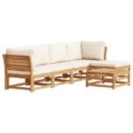 vidaXL Sofaelement 6-tlg. Garten-Lounge-Set mit Kissen Massivholz Akazie (1 St)