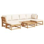 vidaXL Sofaelement 7-tlg. Garten-Lounge-Set mit Kissen Massivholz Akazie (1 St)