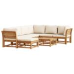 vidaXL Sofaelement 8-tlg. Garten-Lounge-Set mit Kissen Massivholz Akazie (1 St)