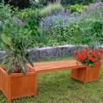 2in1 Gartenbank mit 2 Blumenkästen Holzbank Blumenkasten Holz Garten Bank