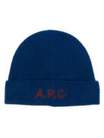 A.P.C. Mütze mit Logo-Print - Blau