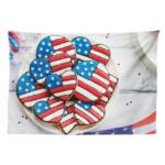 Abakuhaus Wandteppich Wohnzimmer Schlafzimmer Wandtuch Seidiges Satin Wandteppich, rechteckig, 4. Juli Patriotic Cookies-Bild