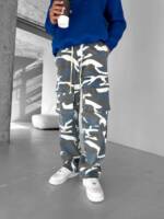 Abluka Sweatpants Cargohose in Blau mit Baggy-Camouflage-Muster - Stilvoll und bequem