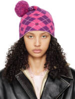 Acne Studios Pink & Purple Argyle Jacquard Beanie