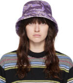 Acne Studios Purple Brimmo Flame Camo Bucket Hat