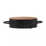 Alaia Gürtel - Black Calf Leather Teckel Handle Belt - Gr. 75 - in Schwarz - für Damen