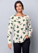 Alba Moda Schlupfbluse Bluse mit Druckdessin "Frösche