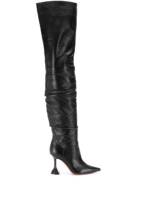 Amina Muaddi 'Olivia' Overknee-Stiefel - Schwarz