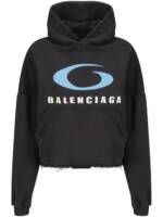 Balenciaga Hoodie mit Logo-Print - Schwarz