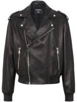 Balmain Bikerjacke aus Leder - Schwarz