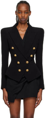 Balmain Black Buttoned Blazer