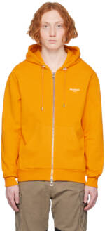 Balmain Orange Flocked Hoodie