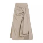 Bottega Veneta - Compact Knot Sand Cotton Midi Skirt - Größe 40 -