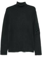 C.P. Company Gerippter Rollkragenpullover - Schwarz