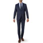 CG Herren Anzug blau Schurwoll-Stretch Slim Fit