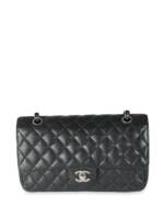 CHANEL Pre-Owned 2006-2008 mittelgroße Double Flap Schultertasche - Schwarz