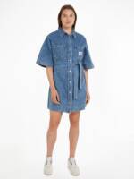 Calvin Klein Jeans Jeanskleid "BOXY BELTED SHIRT DRESS", mit Logopatch