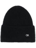 Calvin Klein Strickmütze mit Logo-Print - Schwarz