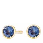 Capolavoro Ohrringe - ear stud "Classico", bezel setting, 2 blue sapphir - Gr. unisize - in Gold - für Damen