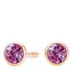 Capolavoro Ohrringe - ear stud "Classico", bezel setting, 2 pink sapphir - Gr. unisize - in Quarz - für Damen