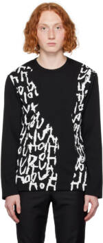 Comme des Garçons Homme Plus Black Printed Long Sleeve T-Shirt