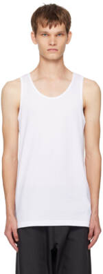 Comme des Garçons Shirt White Scoop Neck Tank Top