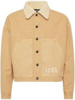 DSQUARED2 Jeansjacke mit Shearling-Kragen - Nude