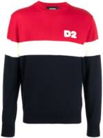 DSQUARED2 Pullover in Colour-Block-Optik - Blau