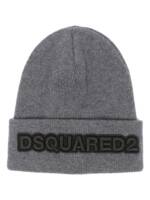 DSQUARED2 Strickmütze mit Logo-Stickerei - Grau