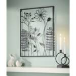 Dekoleidenschaft - 3D Wandbild 'Black Flowers' aus Metall, 43x58 cm, in edlem matt schwarz, Wanddeko, Wandschmuck