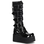 DemoniaCult TRASHVILLE-518 DemoniaCult Gothic Damen Herren Riemchen-Plateaustiefel High-Heel-Stiefel