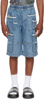 Diesel Kids Blue Piek Denim Shorts