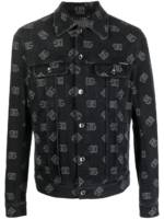 Dolce & Gabbana Jeansjacke mit Jacquard-Logo - Schwarz