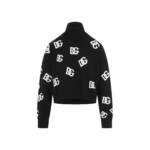 Dolce&Gabbana - Black Virgin Wool Turtleneck Logo Sweater - Größe 42 - schwarz